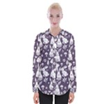 Easter bunny pattern Womens Long Sleeve Shirt