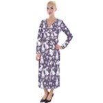 Easter bunny pattern Velvet Maxi Wrap Dress