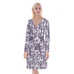 Easter bunny pattern Long Sleeve Velvet Front Wrap Dress