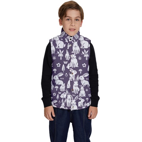 Easter bunny pattern Kid s Button Up Puffer Vest from ArtsNow.com