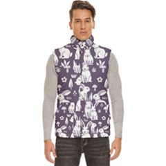 Easter bunny pattern Men s High Neck Button Up Puffer Vest from ArtsNow.com