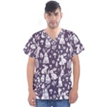 Easter bunny pattern Men s V-Neck Scrub Top