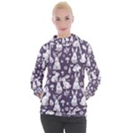Easter bunny pattern Women s Hooded Pullover