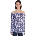 Easter bunny pattern Off Shoulder Long Sleeve Top