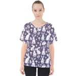 Easter bunny pattern V-Neck Dolman Drape Top