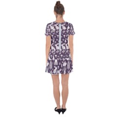 Drop Hem Mini Chiffon Dress 