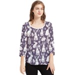 Easter bunny pattern Chiffon Quarter Sleeve Blouse