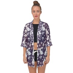 Open Front Chiffon Kimono 