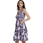 Easter bunny pattern Sleeveless V-Neck Skater Dress with Pockets