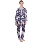 Easter bunny pattern Women s Long Sleeve Satin Pajamas Set