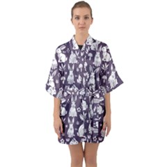 Half Sleeve Satin Kimono  