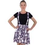 Easter bunny pattern Velvet Suspender Skater Skirt