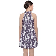 Velvet Halter Neckline Dress  