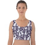 Easter bunny pattern Velvet Crop Top
