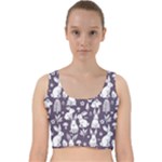 Easter bunny pattern Velvet Racer Back Crop Top