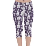Easter bunny pattern Velvet Capri Leggings 