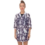 Easter bunny pattern Half Sleeve Chiffon Kimono