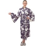 Easter bunny pattern Maxi Velvet Kimono