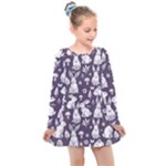 Easter bunny pattern Kids  Long Sleeve Dress