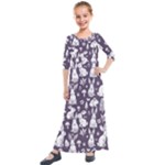 Easter bunny pattern Kids  Quarter Sleeve Maxi Dress
