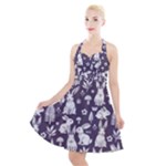 Easter bunny pattern Halter Party Swing Dress 
