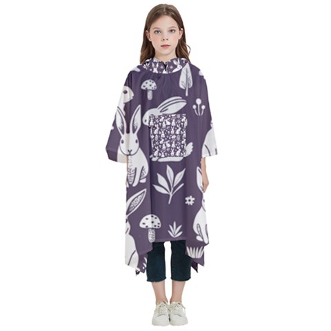 Easter bunny pattern Kids  Hooded Rain Ponchos from ArtsNow.com
