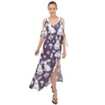 Easter bunny pattern Maxi Chiffon Cover Up Dress