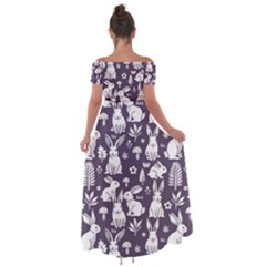 Off Shoulder Open Front Chiffon Dress 