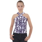 Easter bunny pattern Cross Neck Velour Top