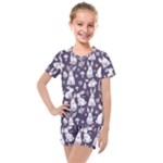 Easter bunny pattern Kids  Mesh T-Shirt and Shorts Set