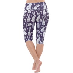 Lightweight Velour Cropped Yoga Leggings 