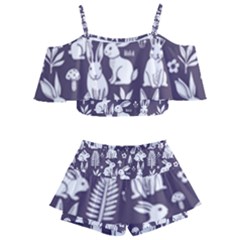 Kids  Off Shoulder Skirt Bikini 