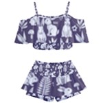 Easter bunny pattern Kids  Off Shoulder Skirt Bikini