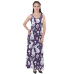 Easter bunny pattern Sleeveless Velour Maxi Dress