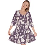 Easter bunny pattern Velour Kimono Dress