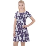 Easter bunny pattern Cap Sleeve Velour Dress 