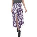 Easter bunny pattern Velour Split Maxi Skirt
