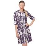 Easter bunny pattern Long Sleeve Mini Shirt Dress