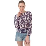 Easter bunny pattern Banded Bottom Chiffon Top