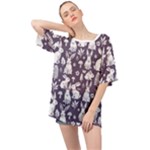 Easter bunny pattern Oversized Chiffon Top