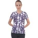 Easter bunny pattern Short Sleeve Zip Up Jacket