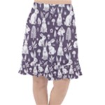 Easter bunny pattern Fishtail Chiffon Skirt
