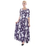Easter bunny pattern Half Sleeves Maxi Dress