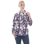 Easter bunny pattern Women s Long Sleeve Pocket Shirt