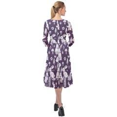 Ruffle End Midi Chiffon Dress 