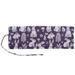 Easter bunny pattern Roll Up Canvas Pencil Holder (M)