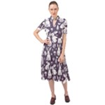 Easter bunny pattern Keyhole Neckline Chiffon Dress