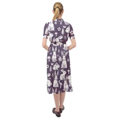 Keyhole Neckline Chiffon Dress 