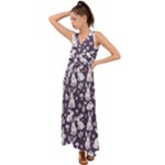 Easter bunny pattern V-Neck Chiffon Maxi Dress