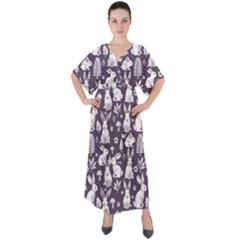 V-Neck Boho Style Maxi Dress 
